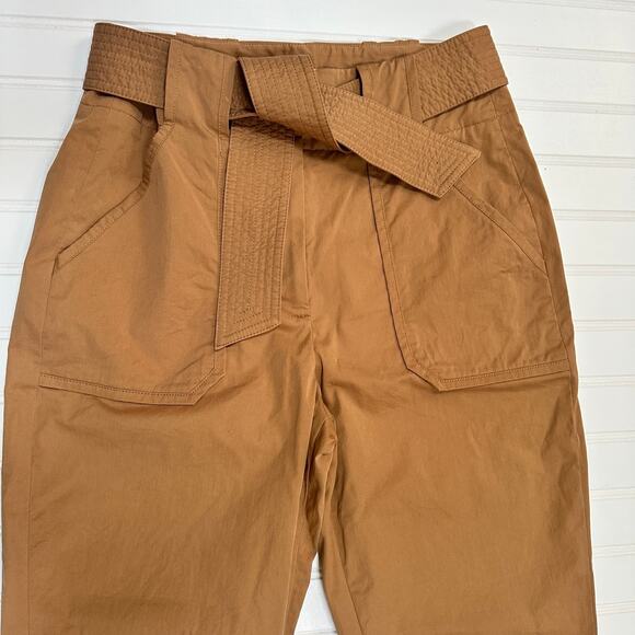 Veronica Beard Size 4 Mahary Khaki Paperbag High Rise Pants Tie Belt *Read - Picture 2 of 15